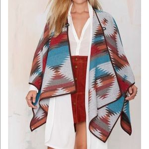 Nasty Gal Southwestern Tribal Print Poncho